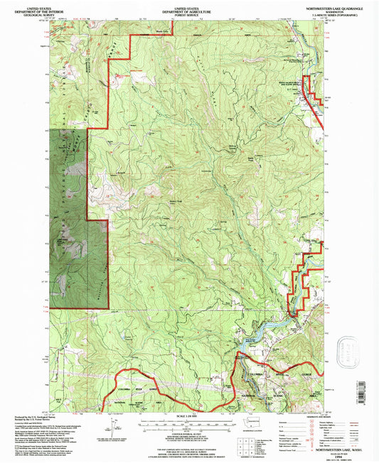Classic USGS Penny Ridge Washington 7.5'x7.5' Topo Map Image