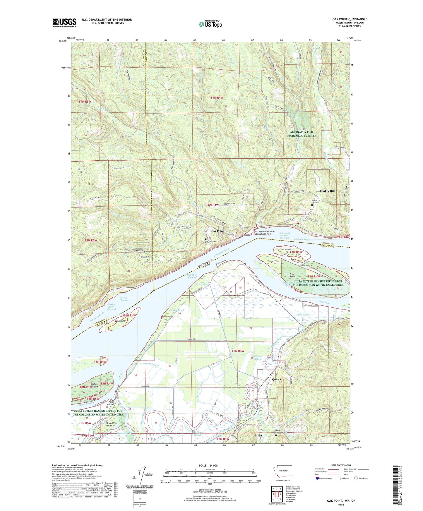 Oak Point Washington US Topo Map Image