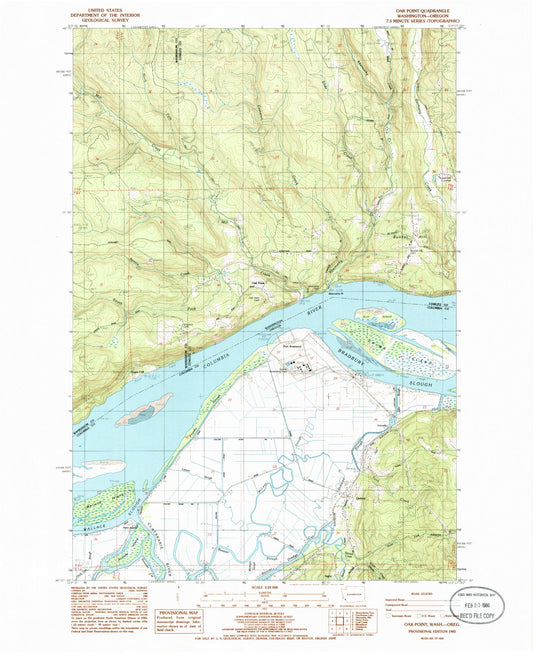 Classic USGS Oak Point Washington 7.5'x7.5' Topo Map Image