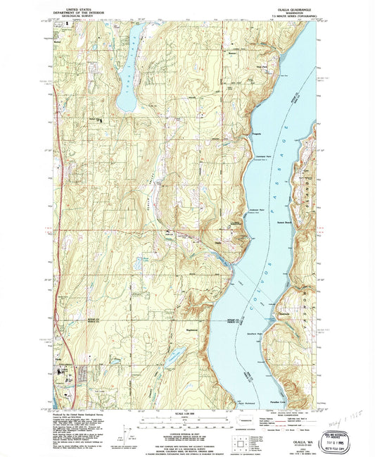 Classic USGS Olalla Washington 7.5'x7.5' Topo Map Image