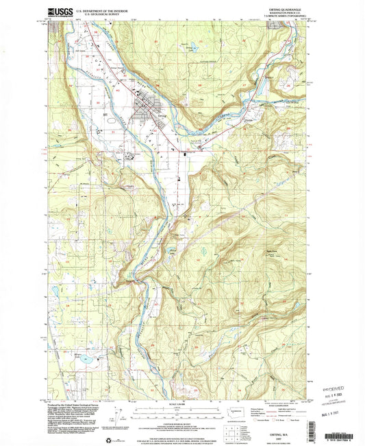 Classic USGS Orting Washington 7.5'x7.5' Topo Map Image