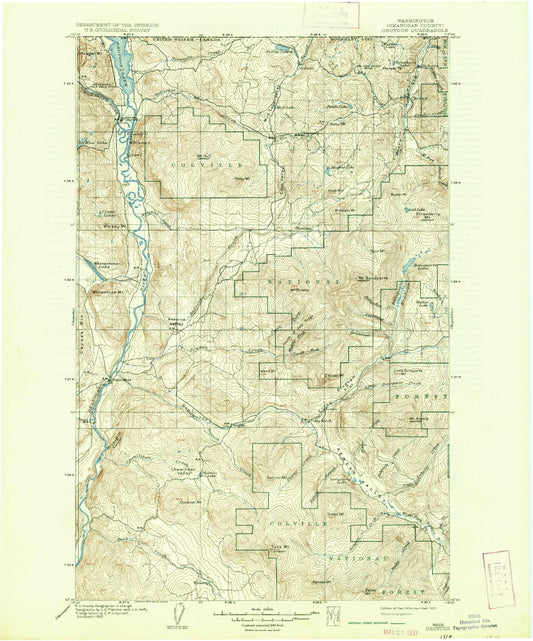 Historic 1904 Osoyoos Washington 30'x30' Topo Map Image