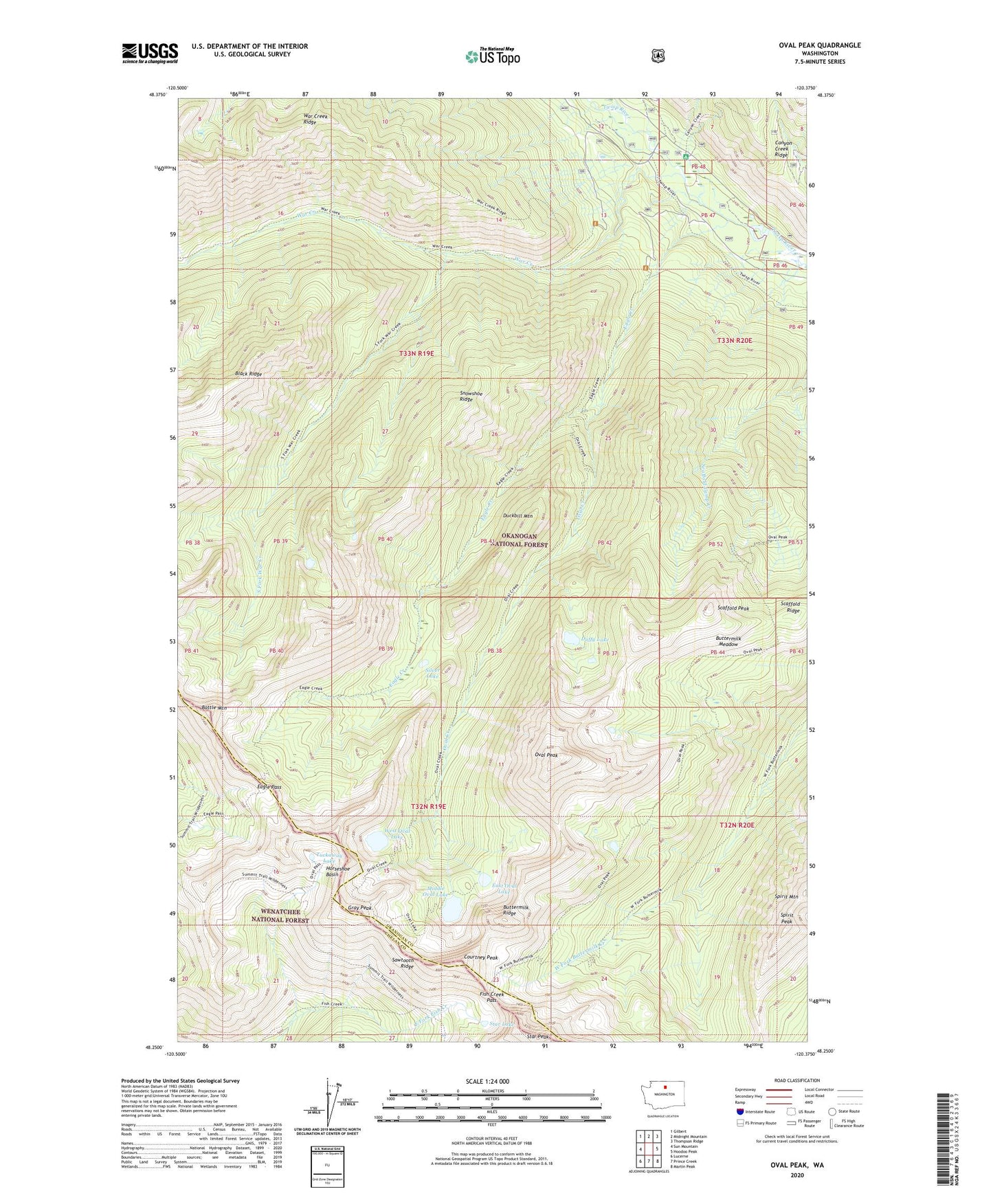 Oval Peak Washington US Topo Map Image
