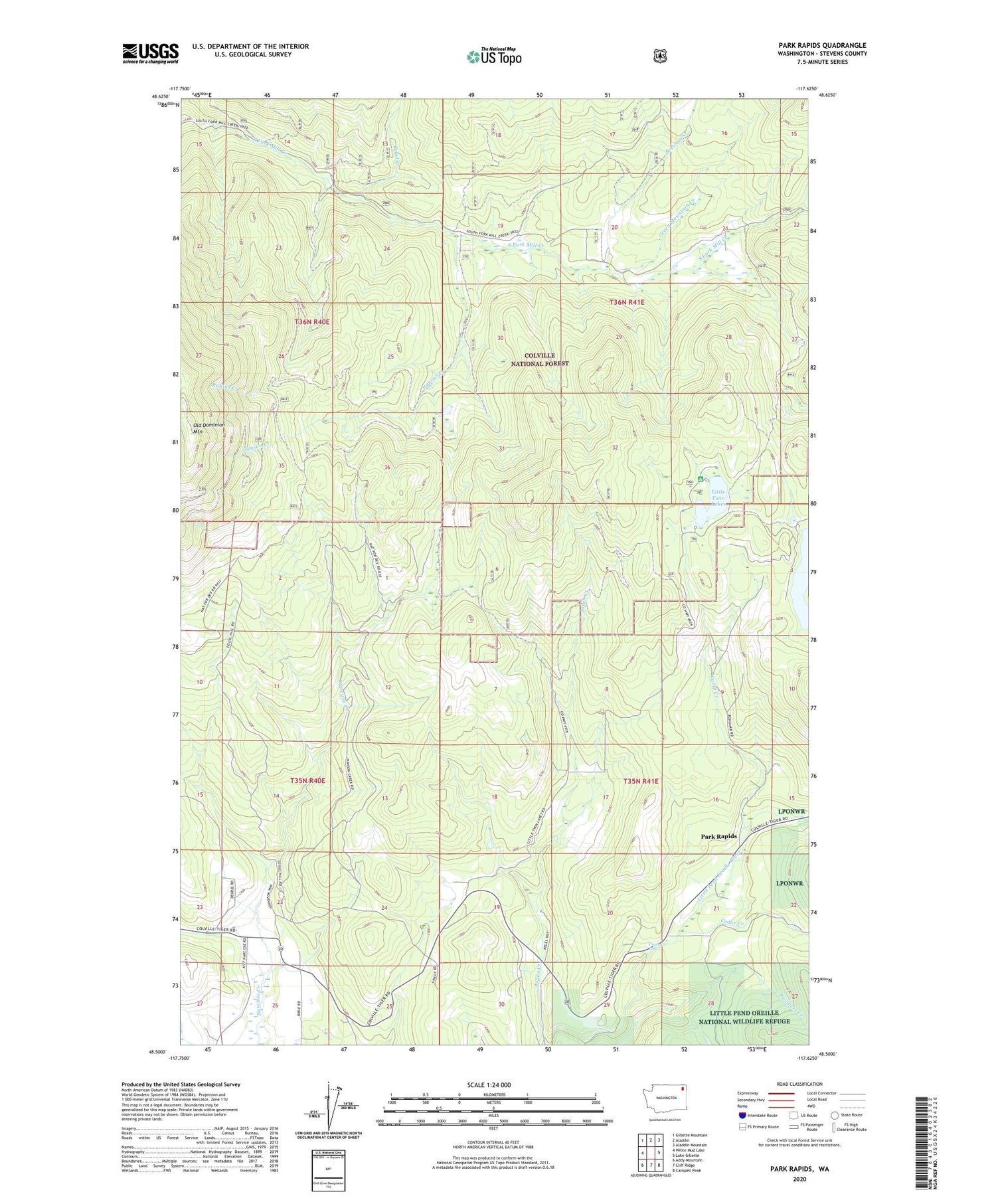Park Rapids Washington US Topo Map Image