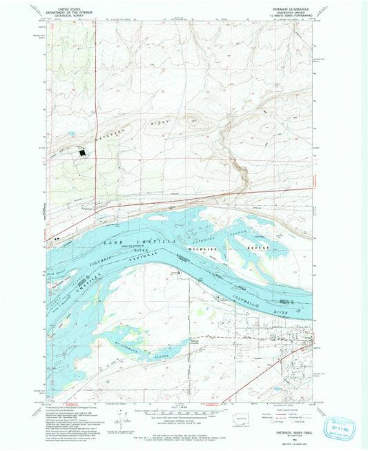 Classic USGS Paterson Washington 7.5'x7.5' Topo Map Image