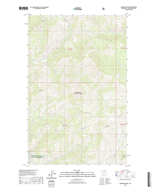 Pearrygin Peak Washington US Topo Map Image