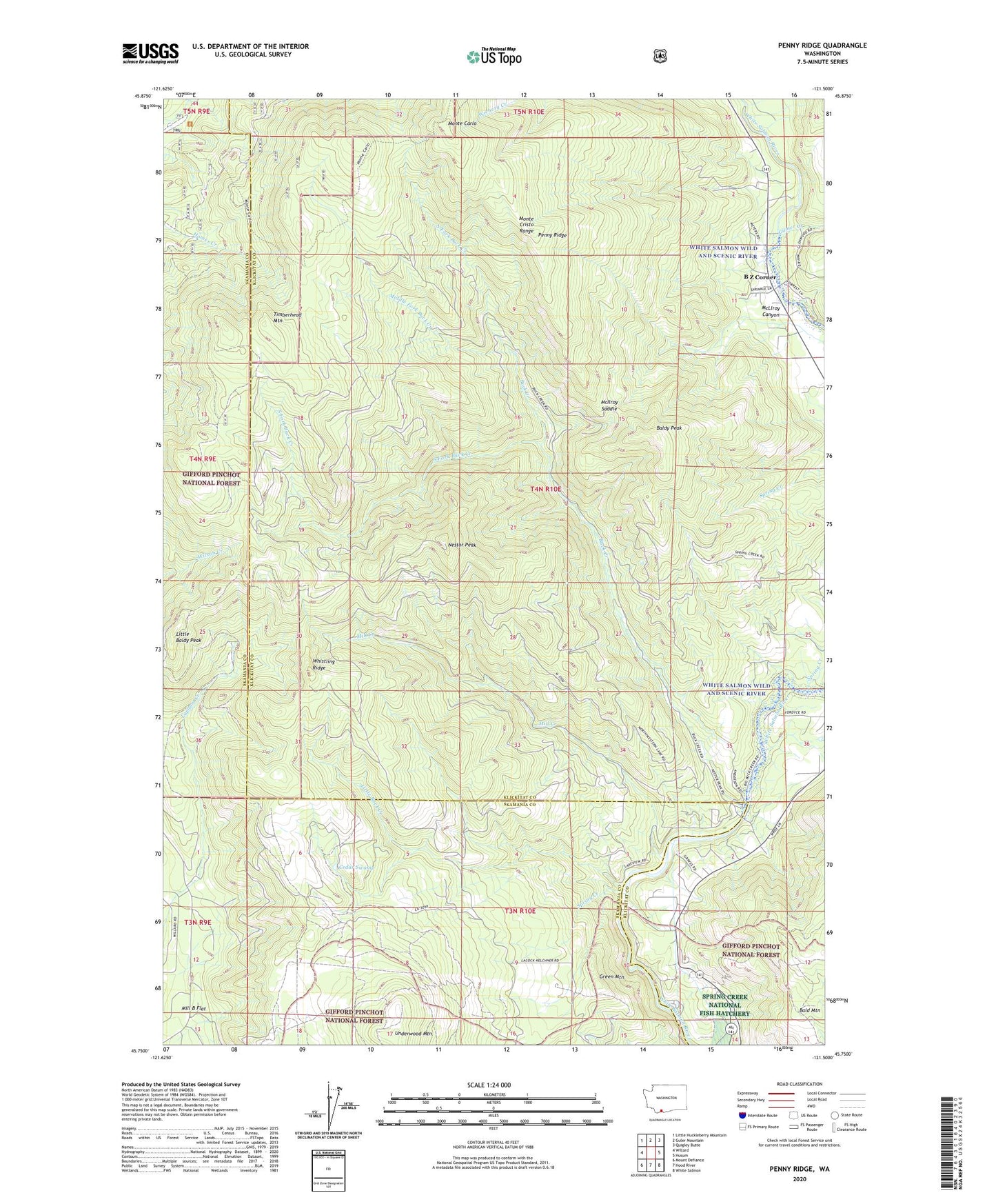Penny Ridge Washington US Topo Map Image