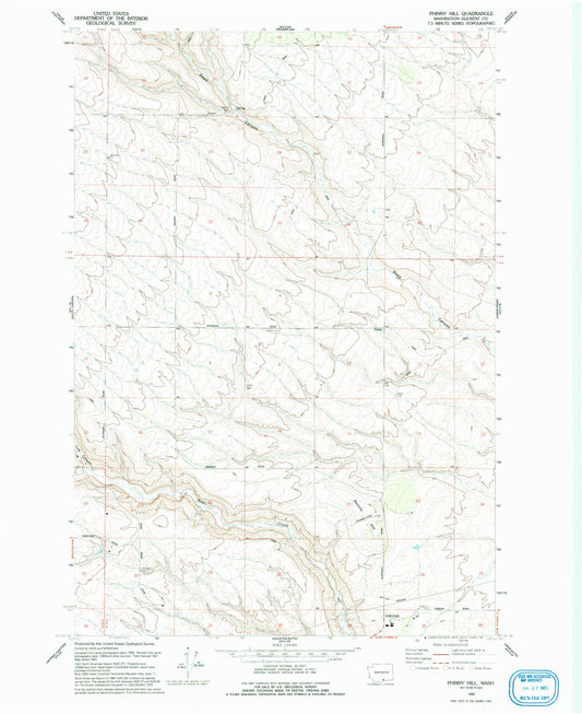 Classic USGS Phinny Hill Washington 7.5'x7.5' Topo Map Image