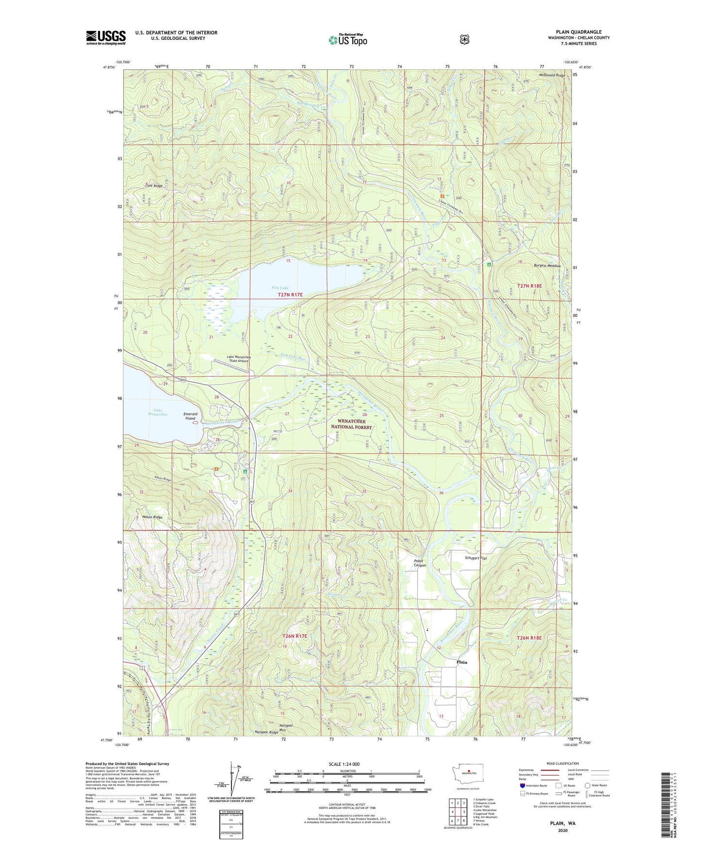 Plain Washington US Topo Map Image