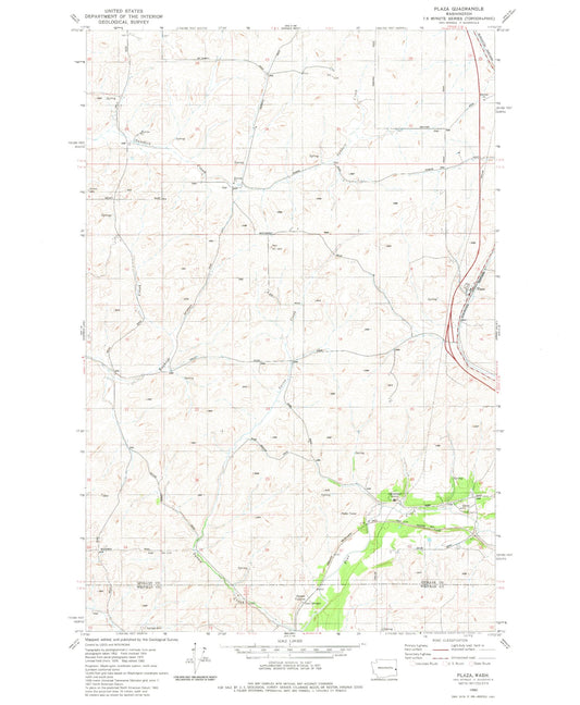 Classic USGS Plaza Washington 7.5'x7.5' Topo Map Image