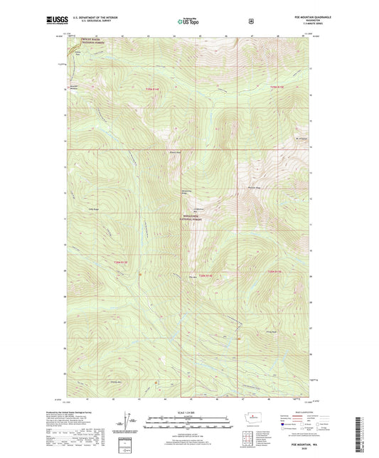 Poe Mountain Washington US Topo Map Image
