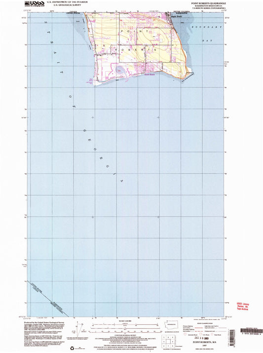 Classic USGS Point Roberts Washington 7.5'x7.5' Topo Map Image
