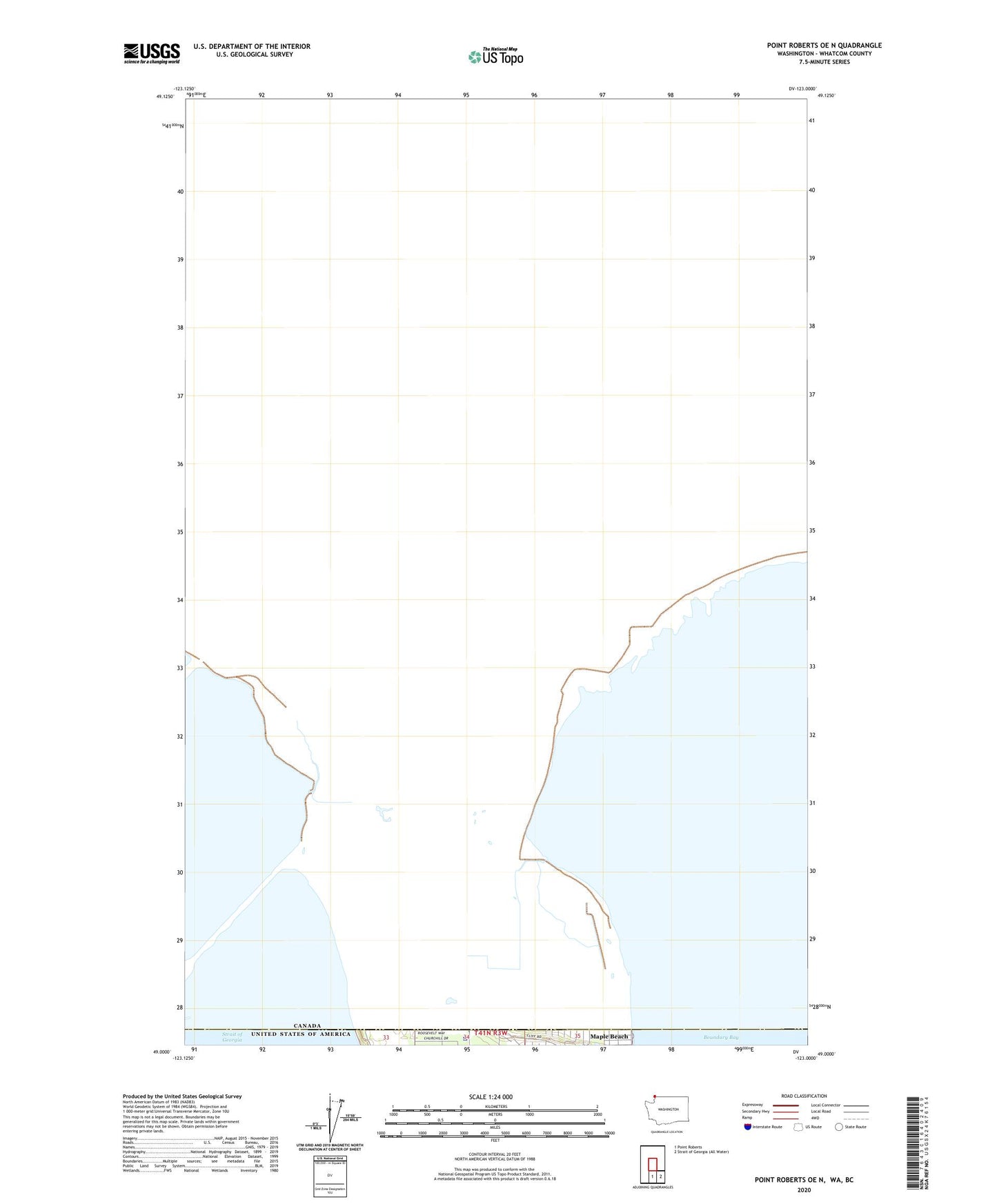 Point Roberts OE N Washington US Topo Map Image