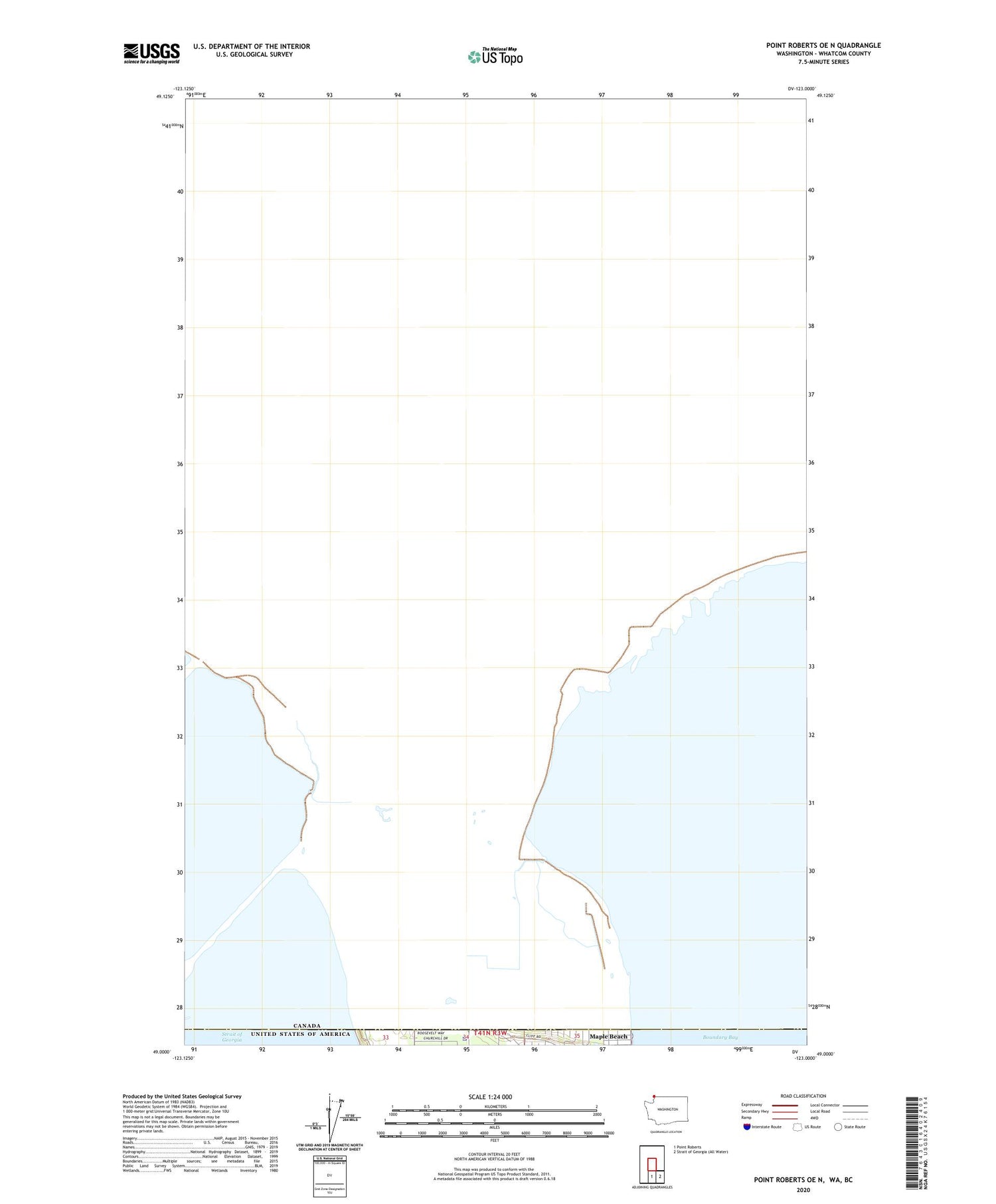 Point Roberts OE N Washington US Topo Map Image