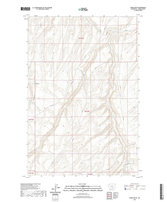 Poisel Butte Washington US Topo Map Image