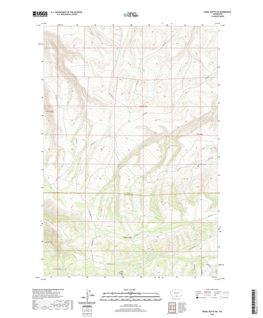 Poisel Butte SW Washington US Topo Map Image