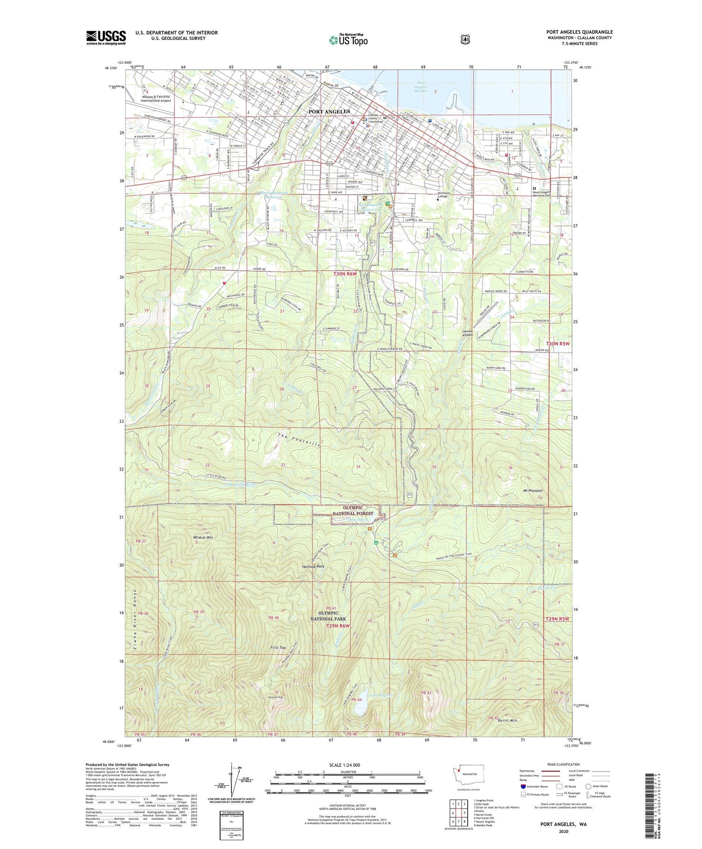 Port Angeles Washington US Topo Map Image
