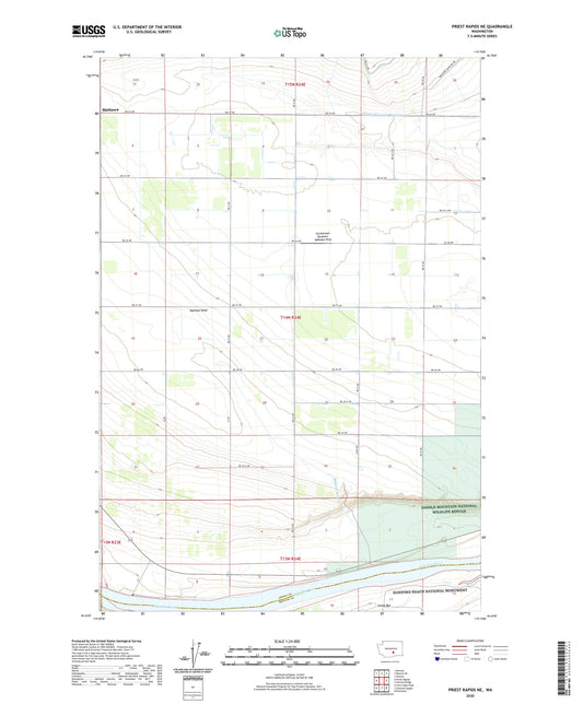 Priest Rapids NE Washington US Topo Map Image