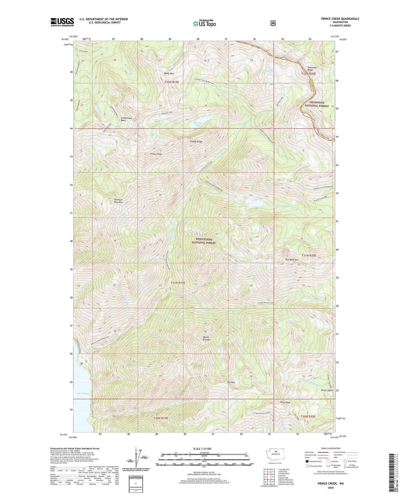 Prince Creek Washington US Topo Map Image