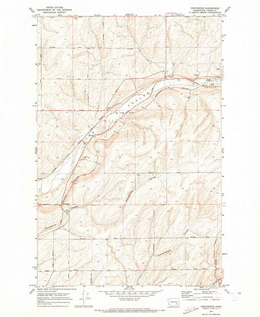 Classic USGS Providence Washington 7.5'x7.5' Topo Map Image