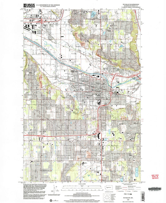 Classic USGS Puyallup Washington 7.5'x7.5' Topo Map Image