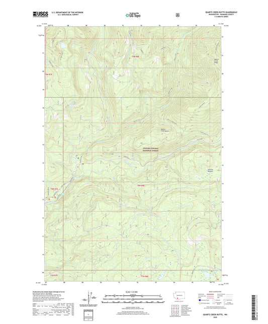 Quartz Creek Butte Washington US Topo Map Image