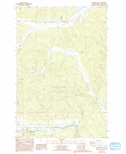 Classic USGS Rainbow Falls Washington 7.5'x7.5' Topo Map Image