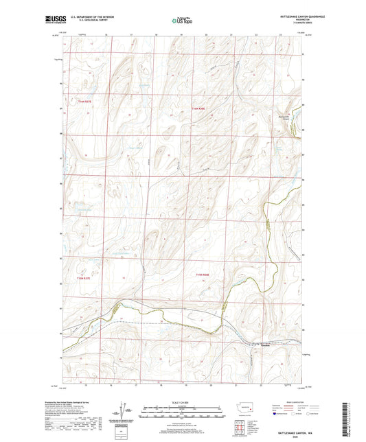 Rattlesnake Canyon Washington US Topo Map Image