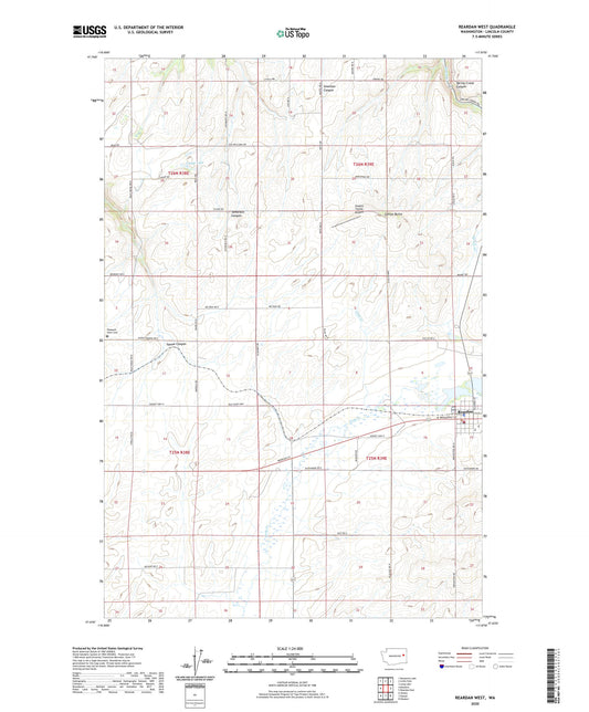 Reardan West Washington US Topo Map Image