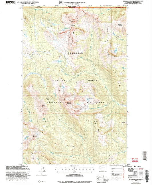 Classic USGS Remmel Mountain Washington 7.5'x7.5' Topo Map Image