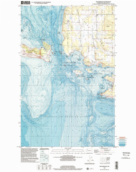 Classic USGS Richardson Washington 7.5'x7.5' Topo Map Image