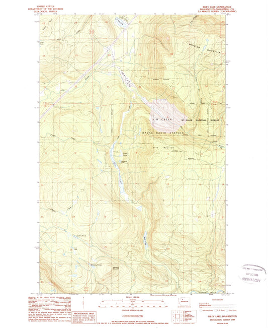Classic USGS Riley Lake Washington 7.5'x7.5' Topo Map Image