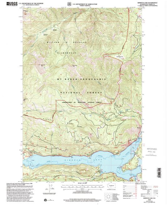 Classic USGS Rimrock Lake Washington 7.5'x7.5' Topo Map Image
