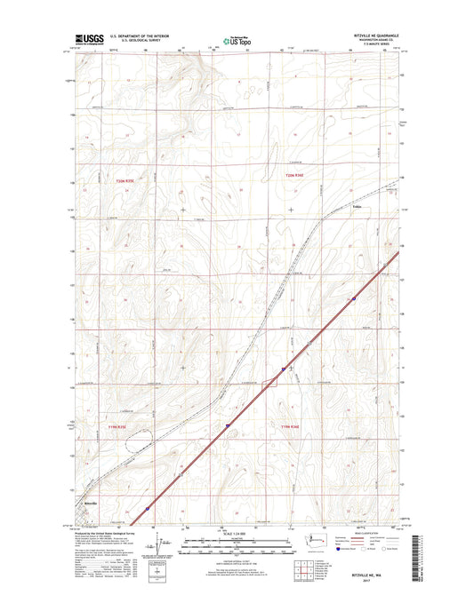 Ritzville NE Washington US Topo Map Image