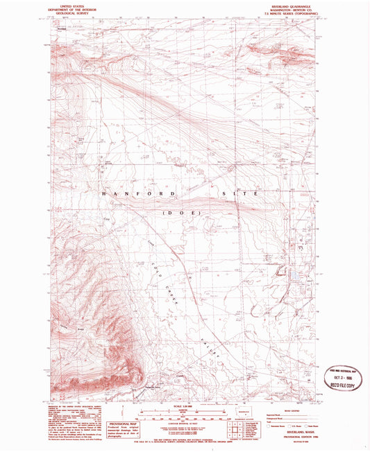 Classic USGS Riverland Washington 7.5'x7.5' Topo Map Image