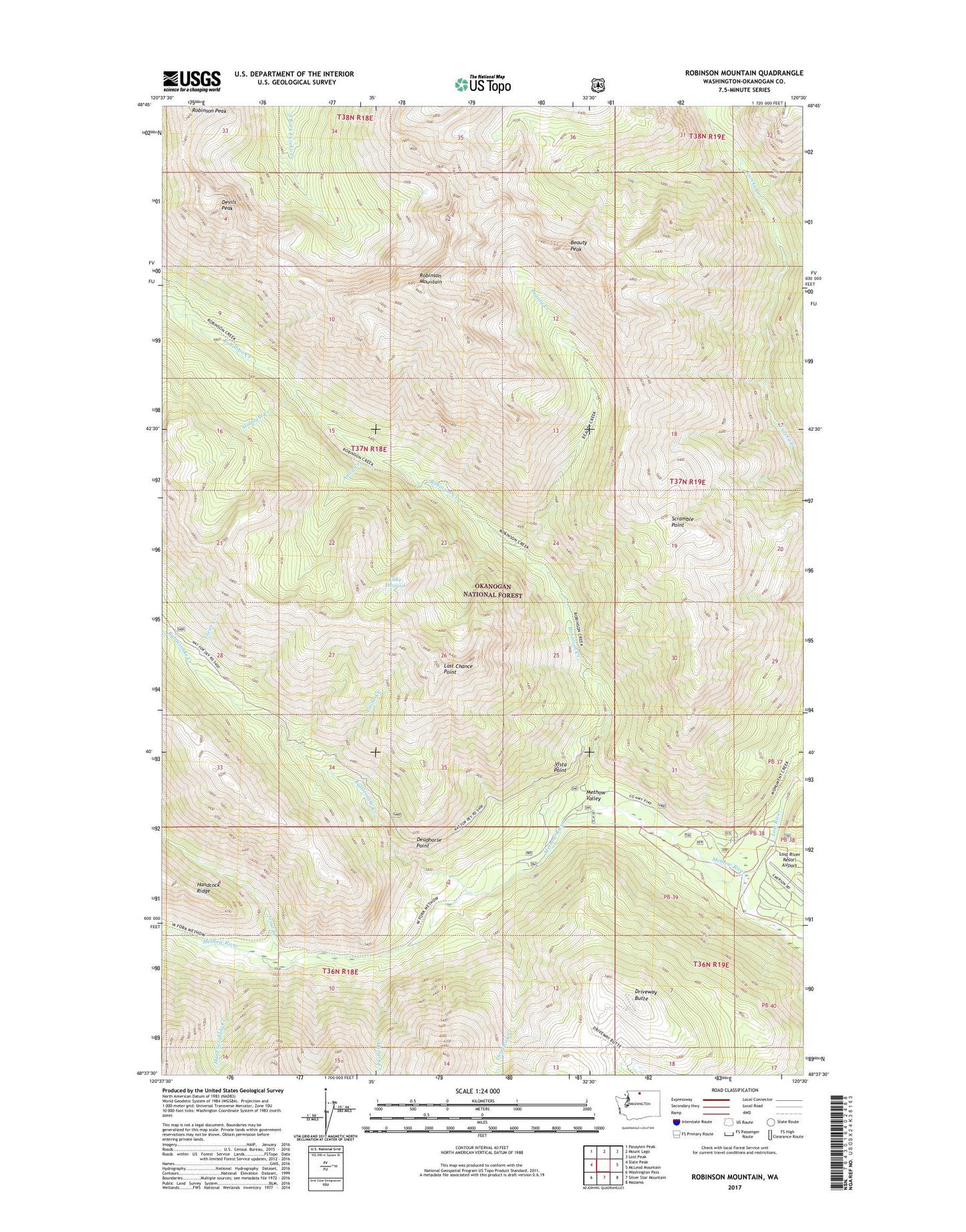 Robinson Mountain Washington US Topo Map Image