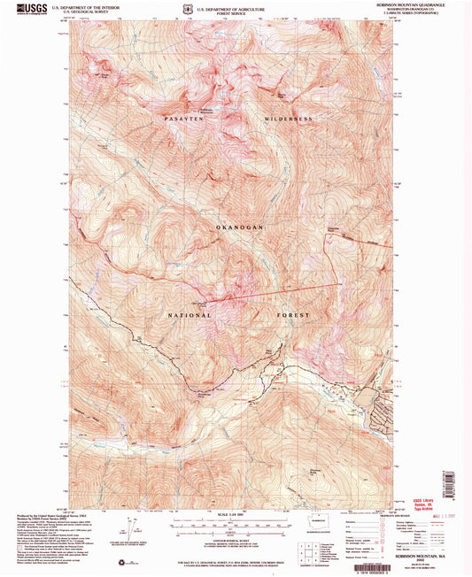 Classic USGS Robinson Mountain Washington 7.5'x7.5' Topo Map Image