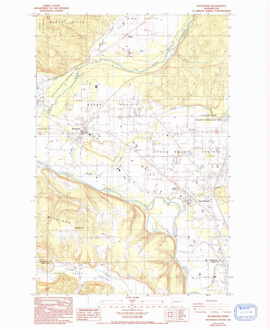 Classic USGS Rochester Washington 7.5'x7.5' Topo Map Image