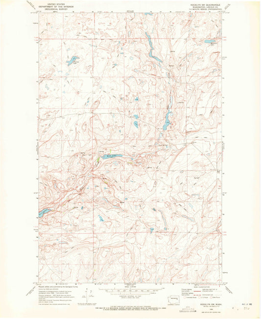 Classic USGS Rocklyn SW Washington 7.5'x7.5' Topo Map Image