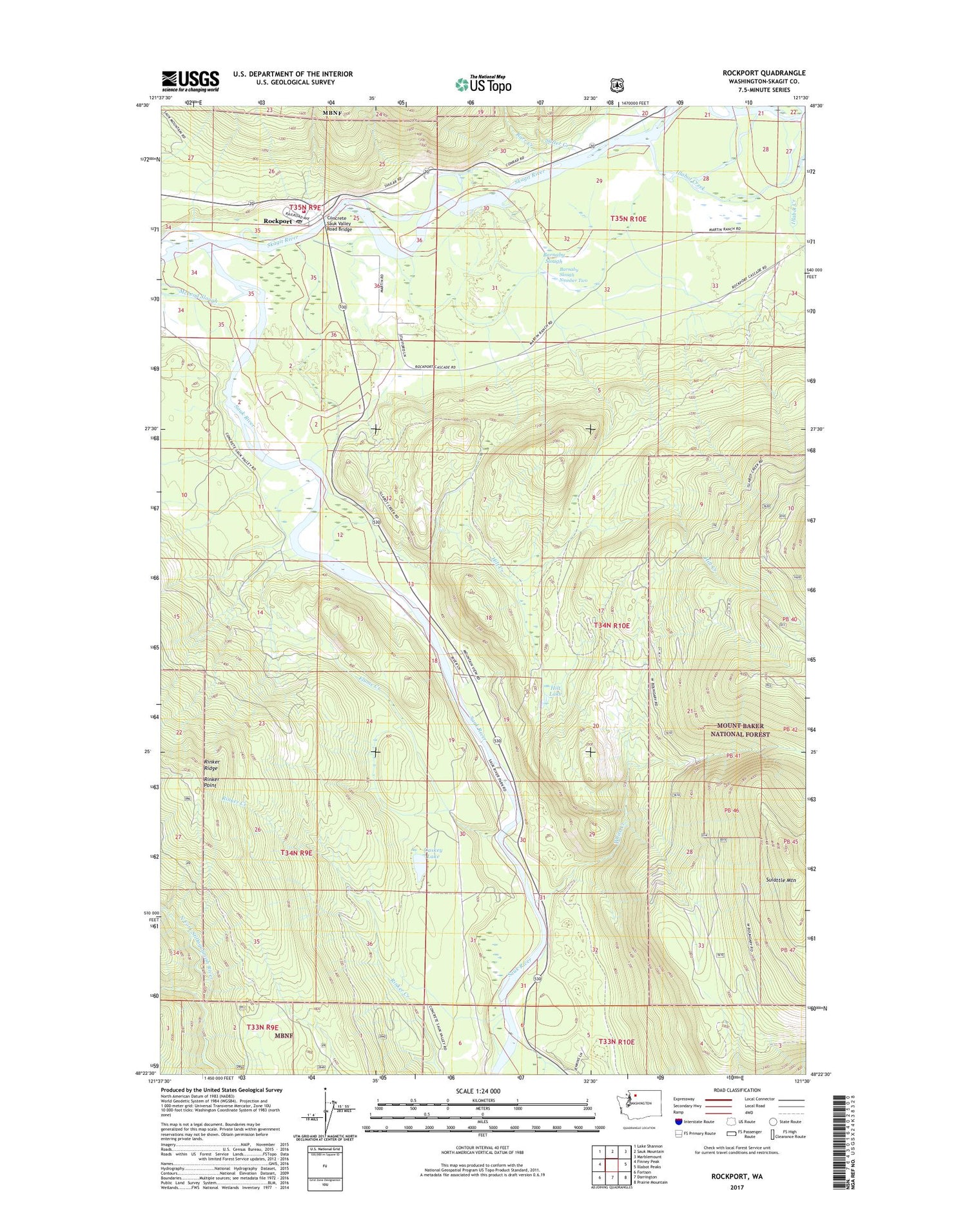 Rockport Washington US Topo Map Image