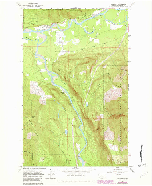 Classic USGS Rockport Washington 7.5'x7.5' Topo Map Image