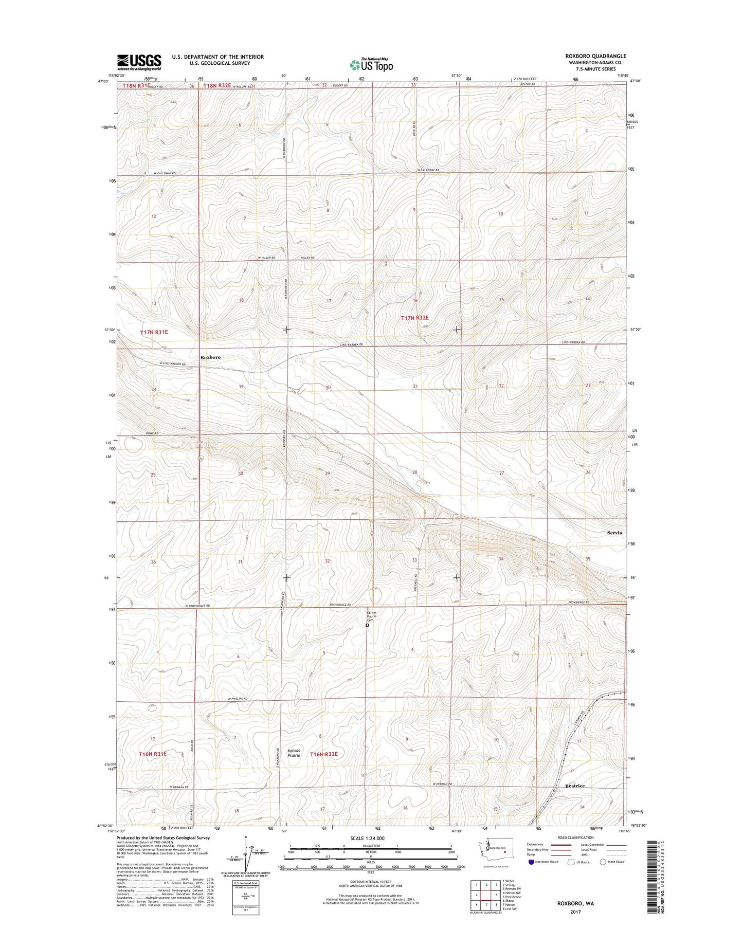 Roxboro Washington US Topo Map Image