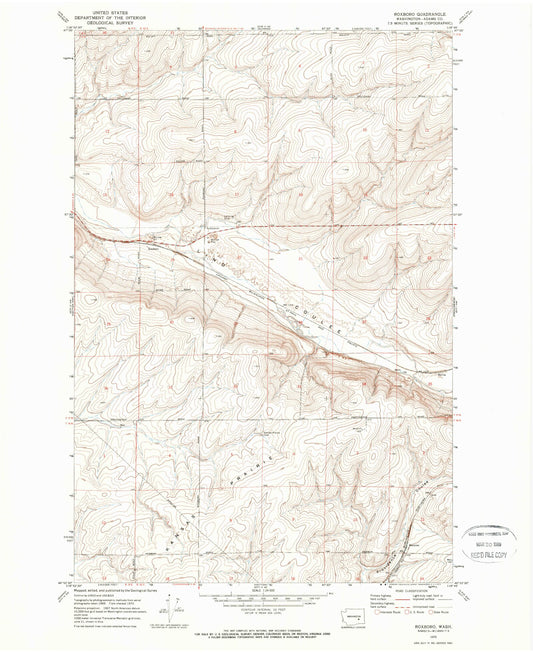 Classic USGS Roxboro Washington 7.5'x7.5' Topo Map Image