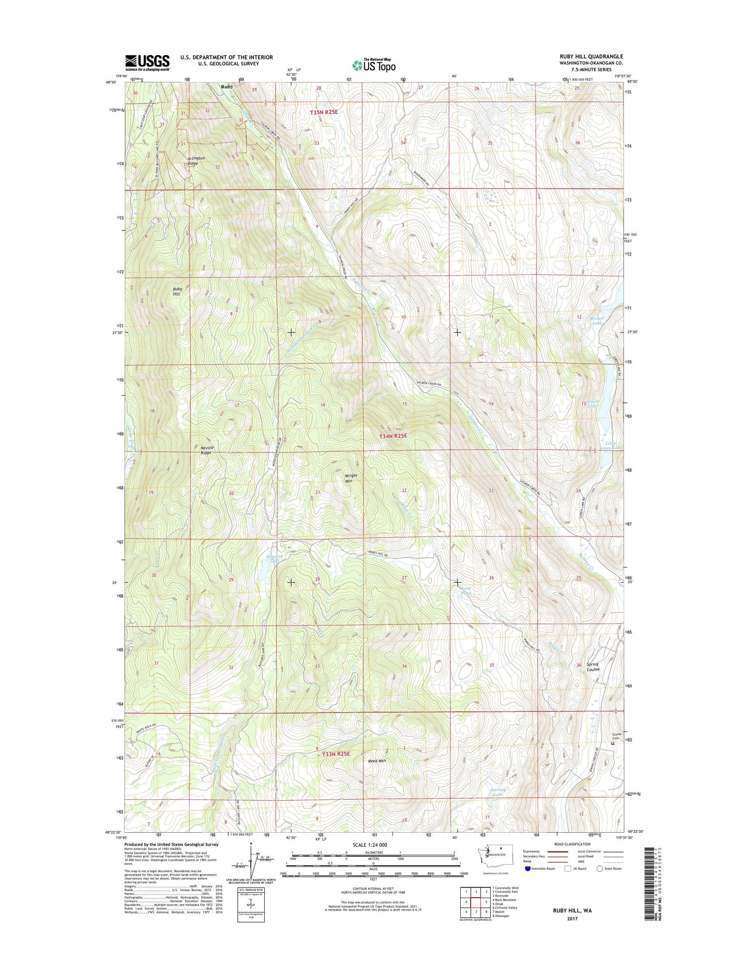 Ruby Hill Washington US Topo Map Image
