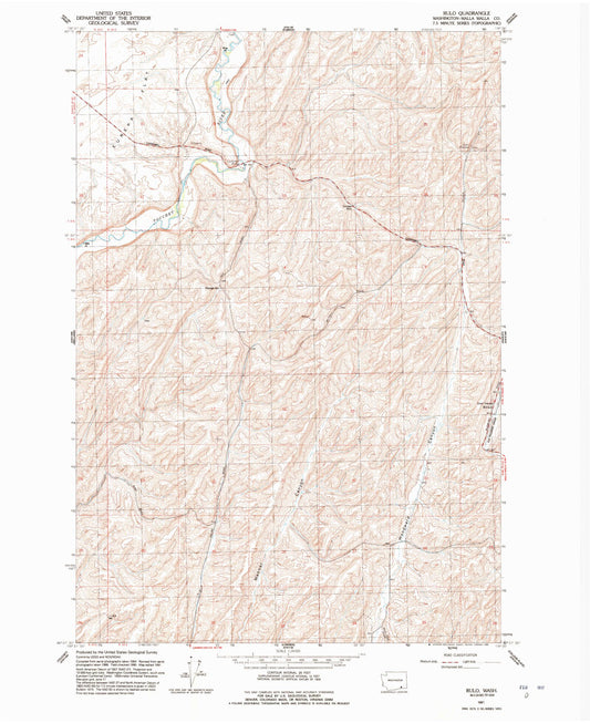 Classic USGS Rulo Washington 7.5'x7.5' Topo Map Image