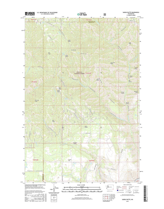 Saddle Butte Washington US Topo Map Image