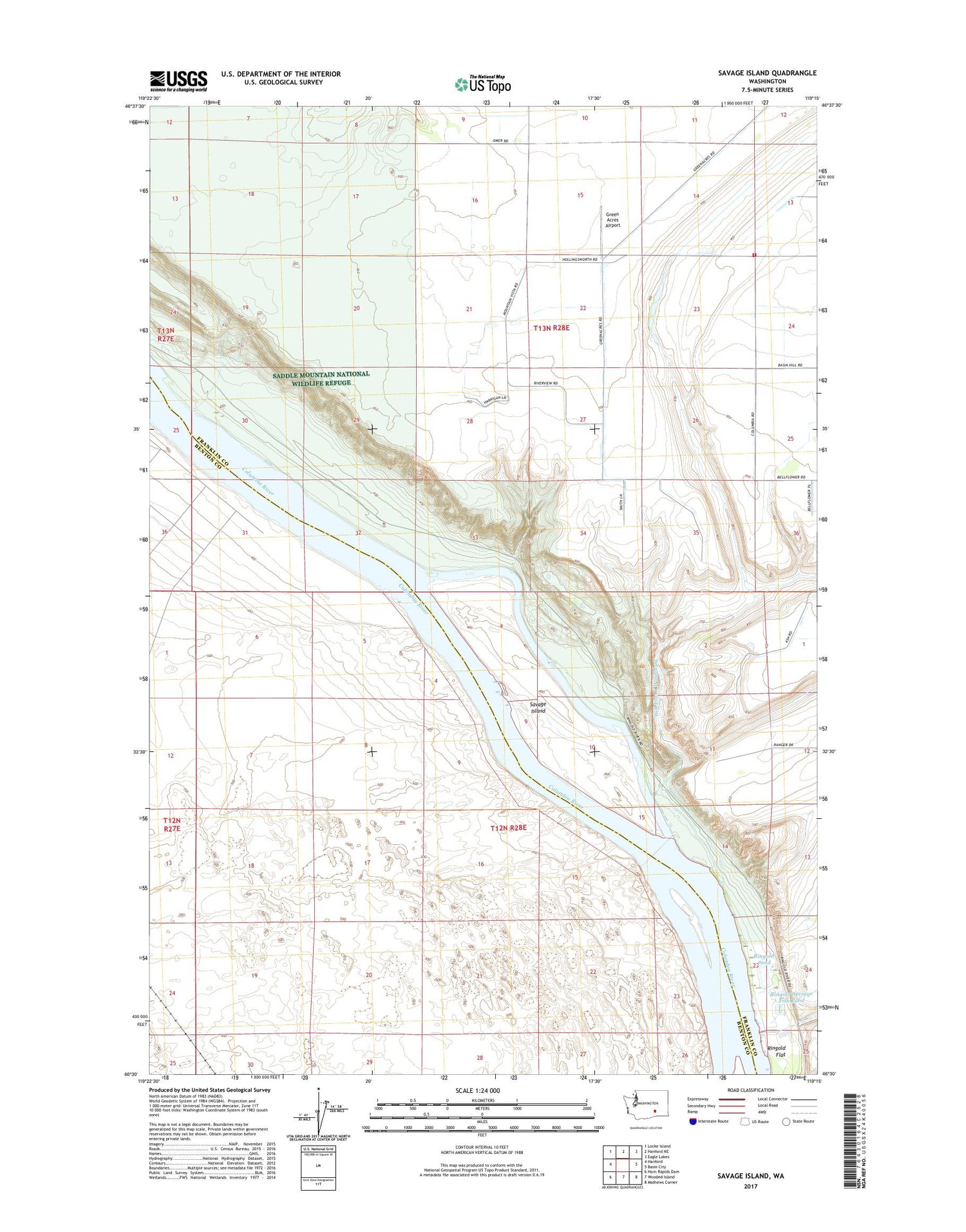 Savage Island Washington US Topo Map Image