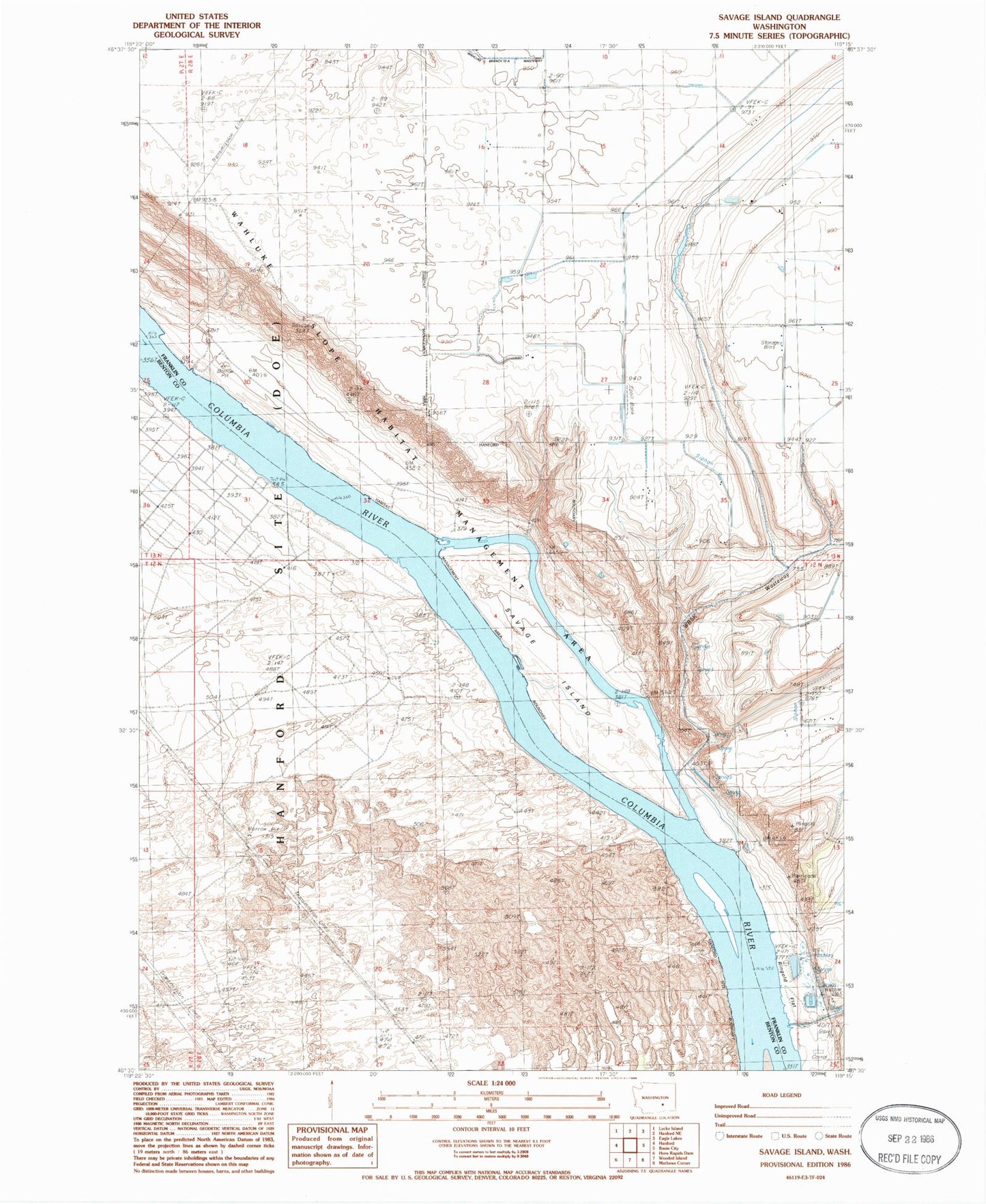 Classic USGS Savage Island Washington 7.5'x7.5' Topo Map Image
