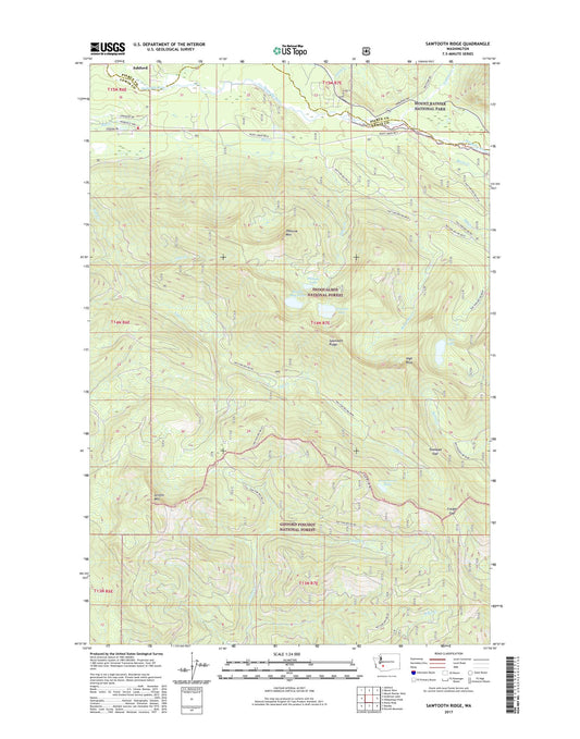 Sawtooth Ridge Washington US Topo Map Image