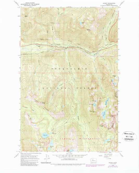 Classic USGS Scenic Washington 7.5'x7.5' Topo Map Image